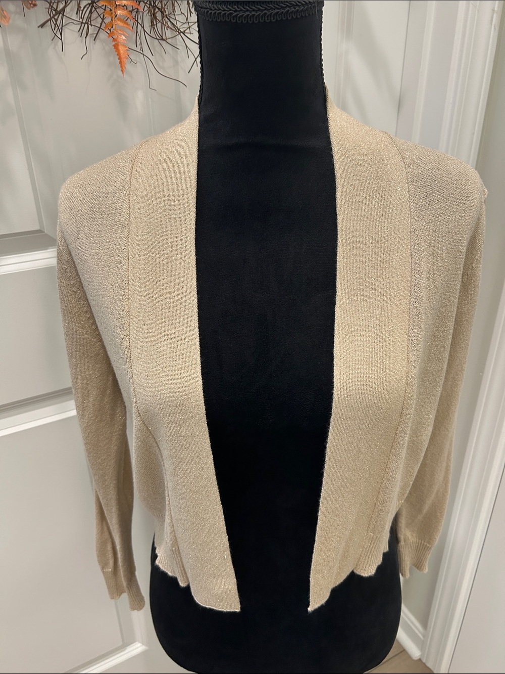 Calvin Klein Beige Open-Front Lightweight Cardigan